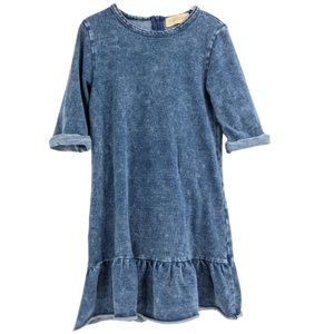 Madyson Covered Girls Allen Modest Denim Chambray Knit Shirt Dress size 6